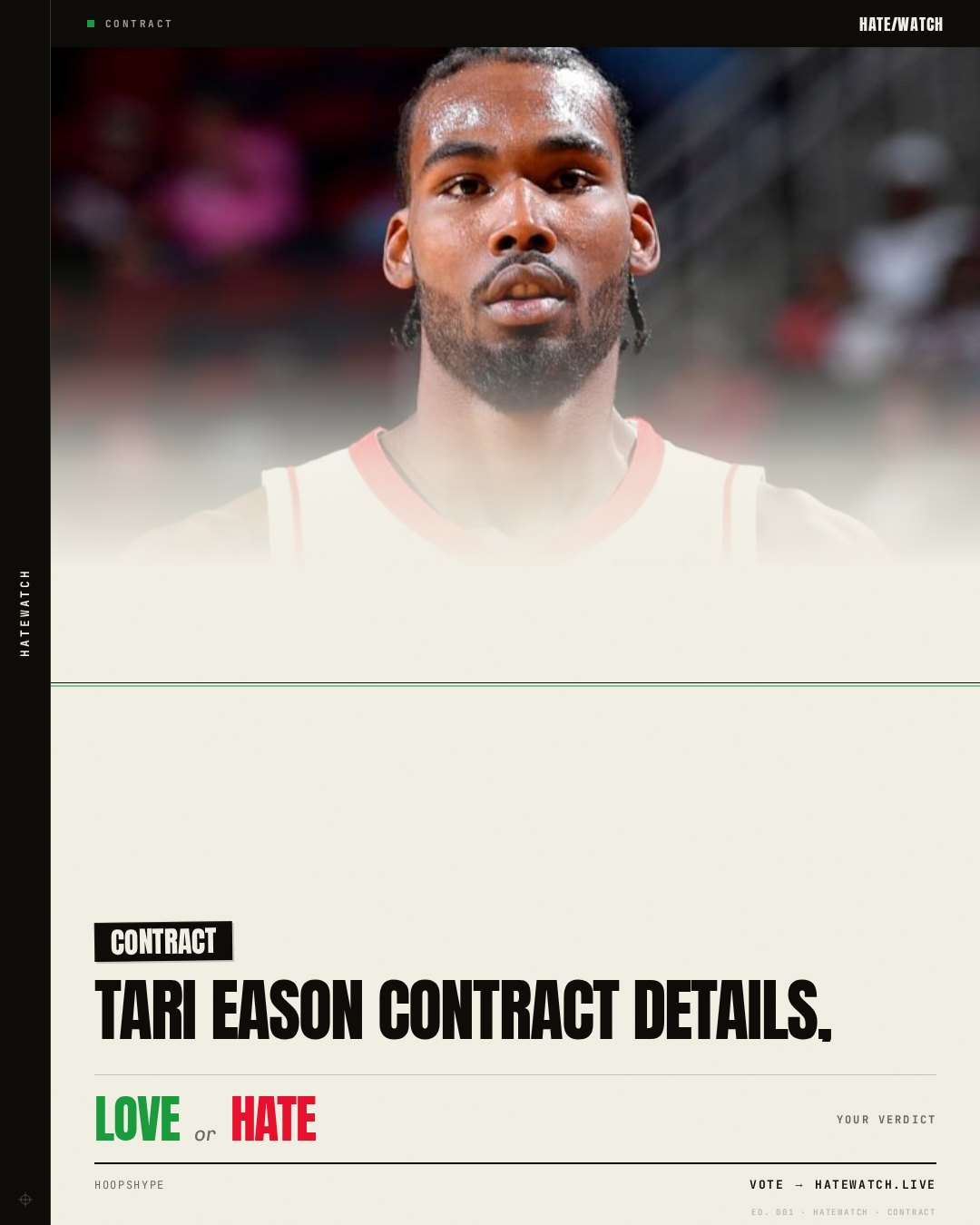 Tari Eason contract details,