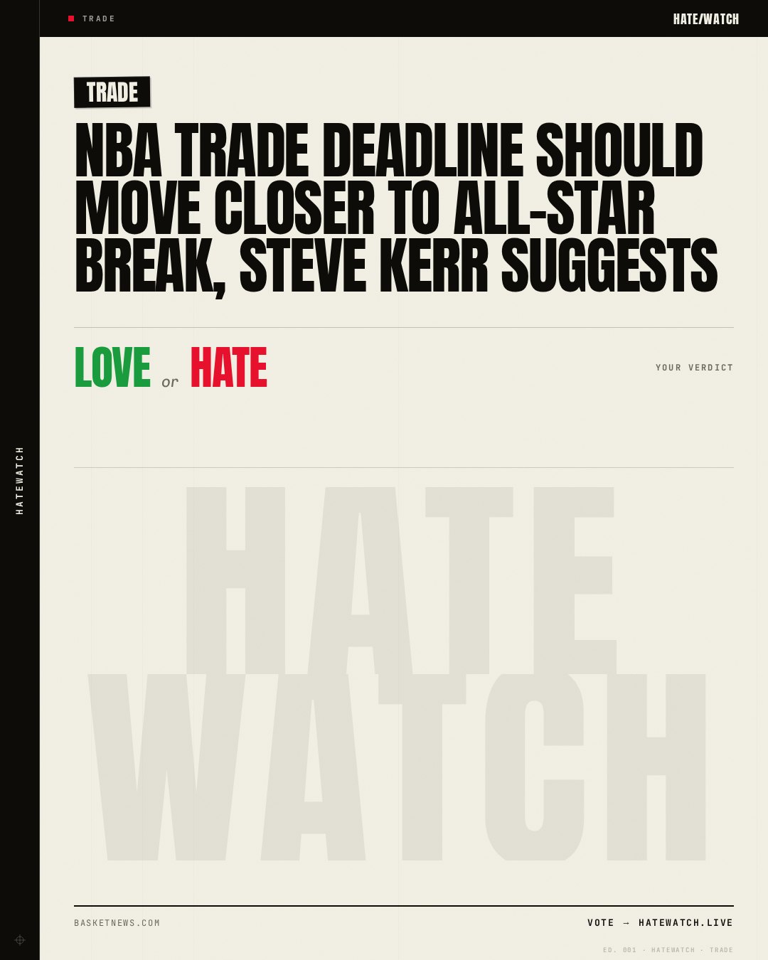 NBA trade deadline should move closer to All-Star break, Steve Kerr suggests