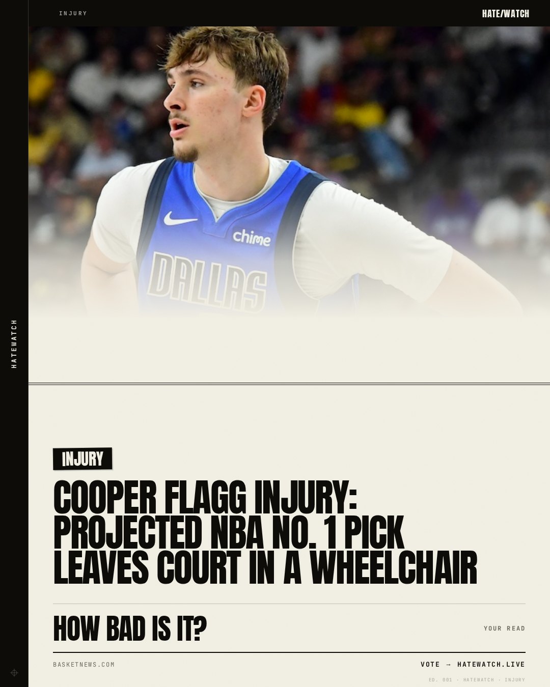 Cooper Flagg injury: Projected NBA No. 1 pick leaves court in a wheelchair