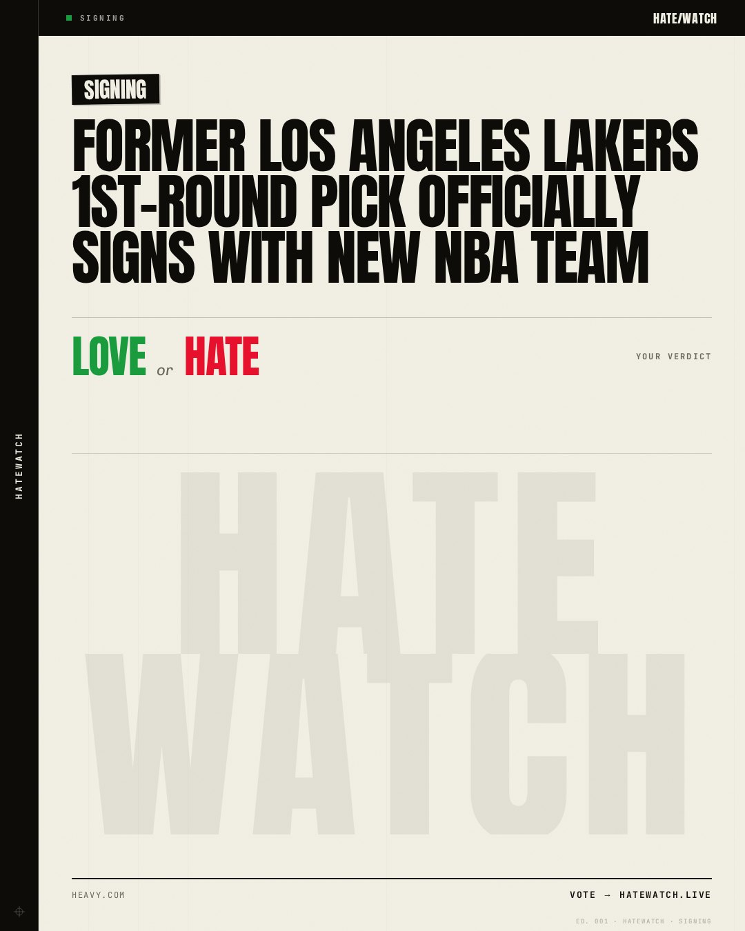 Former Los Angeles Lakers 1st-Round Pick Officially Signs With New NBA Team