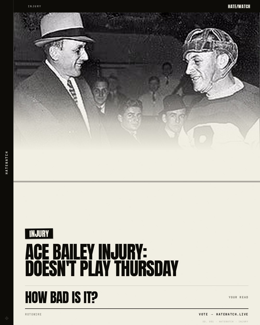 Ace Bailey Injury: Doesn't play Thursday