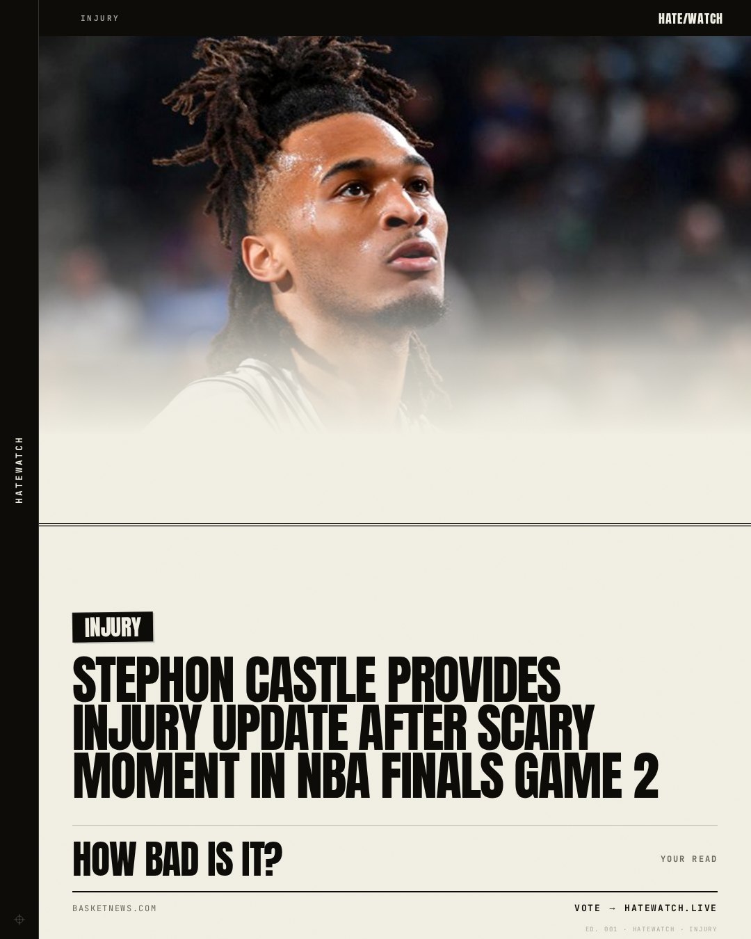 Stephon Castle provides injury update after scary moment in NBA Finals Game 2