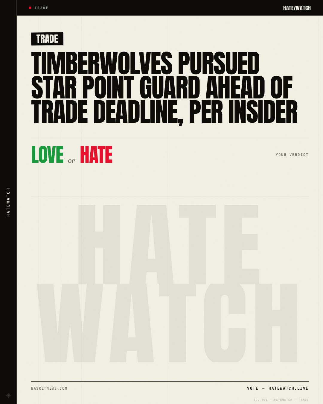 Timberwolves pursued star point guard ahead of trade deadline, per insider