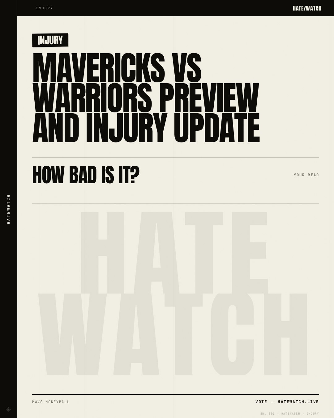 Mavericks vs Warriors Preview and Injury Update