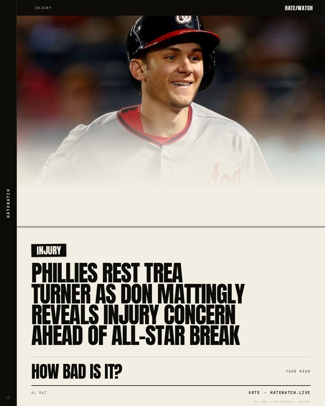 Phillies Rest Trea Turner as Don Mattingly Reveals Injury Concern Ahead of All-Star Break
