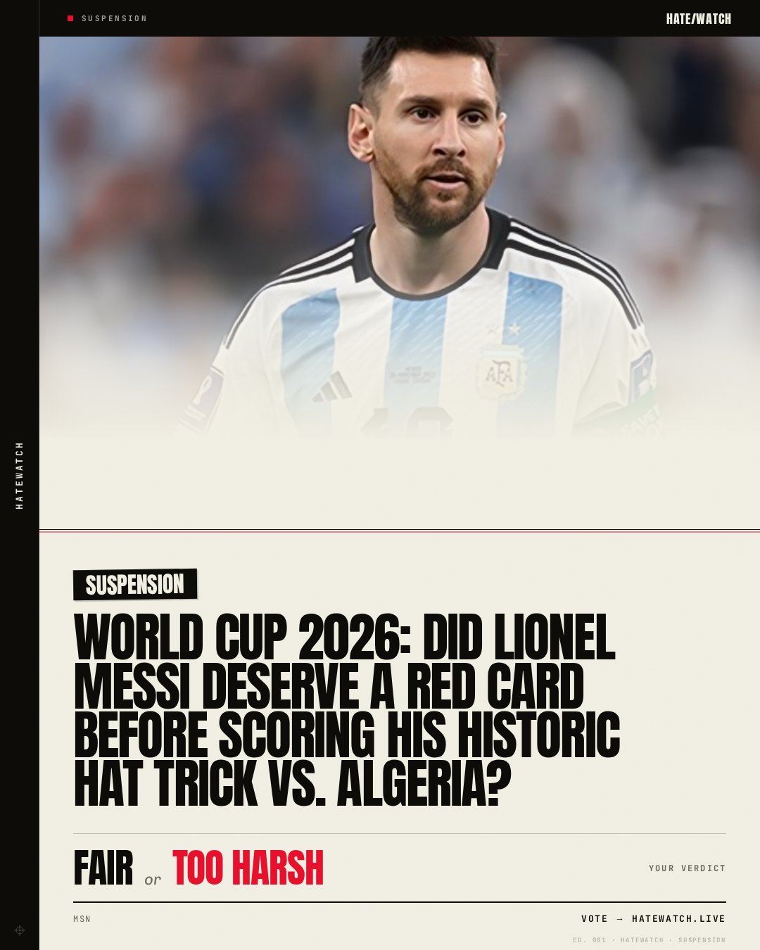 World Cup 2026: Did Lionel Messi deserve a red card before scoring his historic hat trick vs. Algeria?