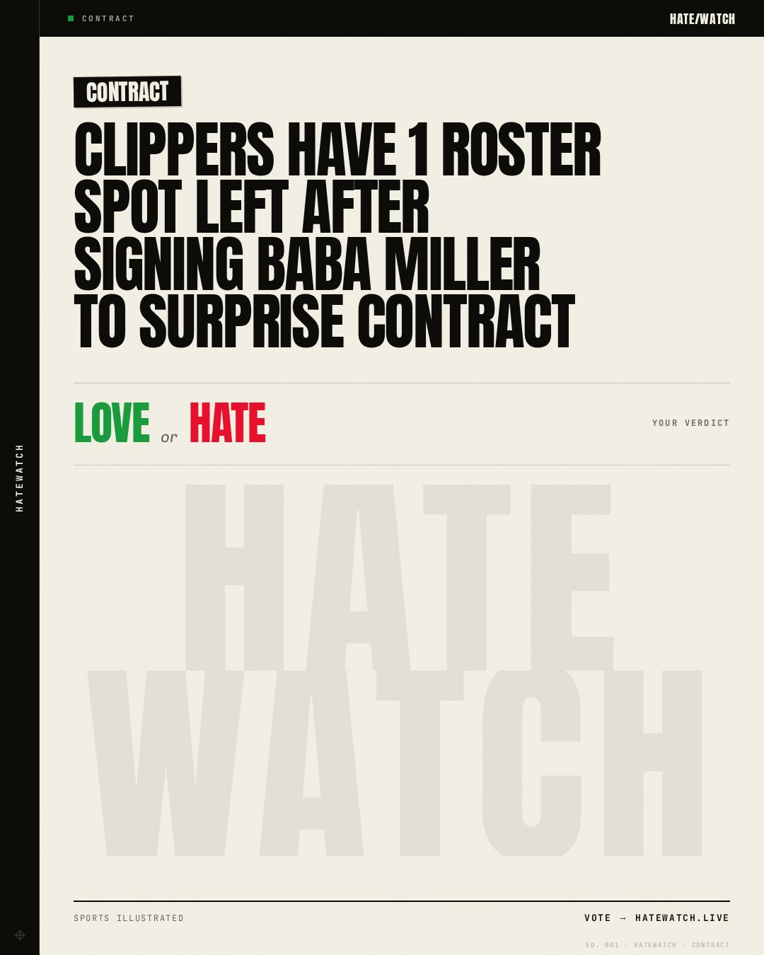 Clippers Have 1 Roster Spot Left After Signing Baba Miller to Surprise Contract