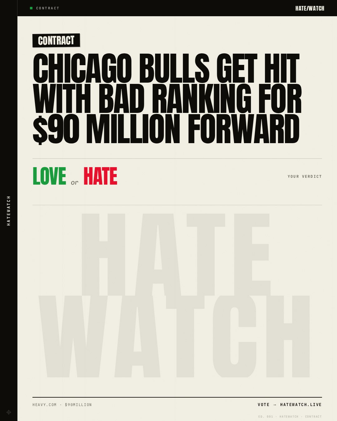 Chicago Bulls Get Hit With Bad Ranking For $90 Million Forward