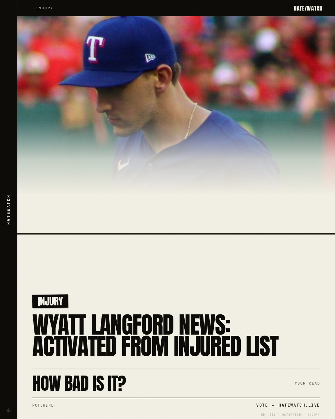 Wyatt Langford News: Activated from injured list