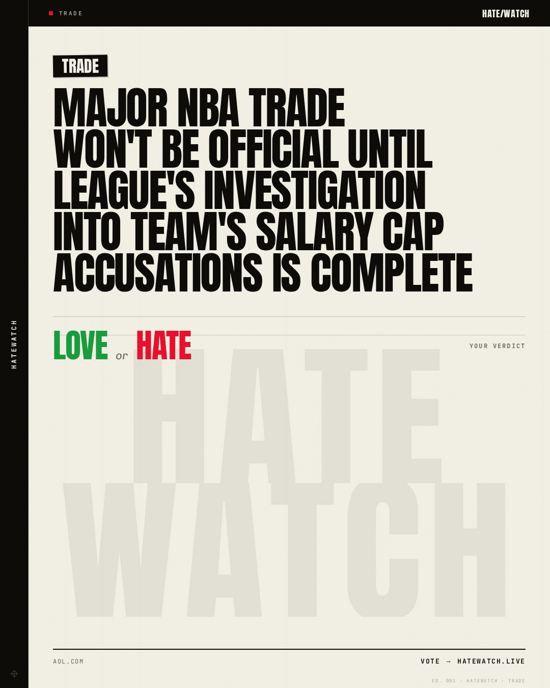 Major NBA trade won't be official until league's investigation into team's salary cap accusations is complete