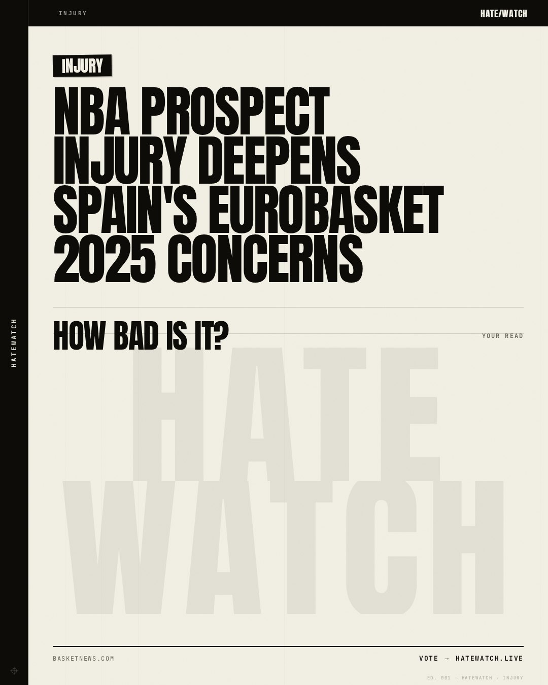 NBA prospect injury deepens Spain's EuroBasket 2025 concerns