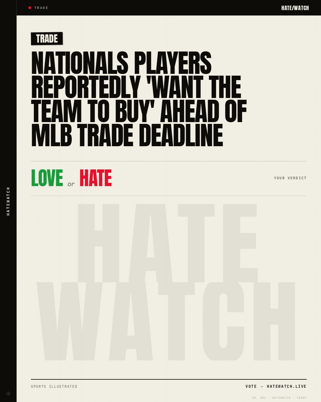 Nationals Players Reportedly 'Want the Team to Buy' Ahead of MLB Trade Deadline