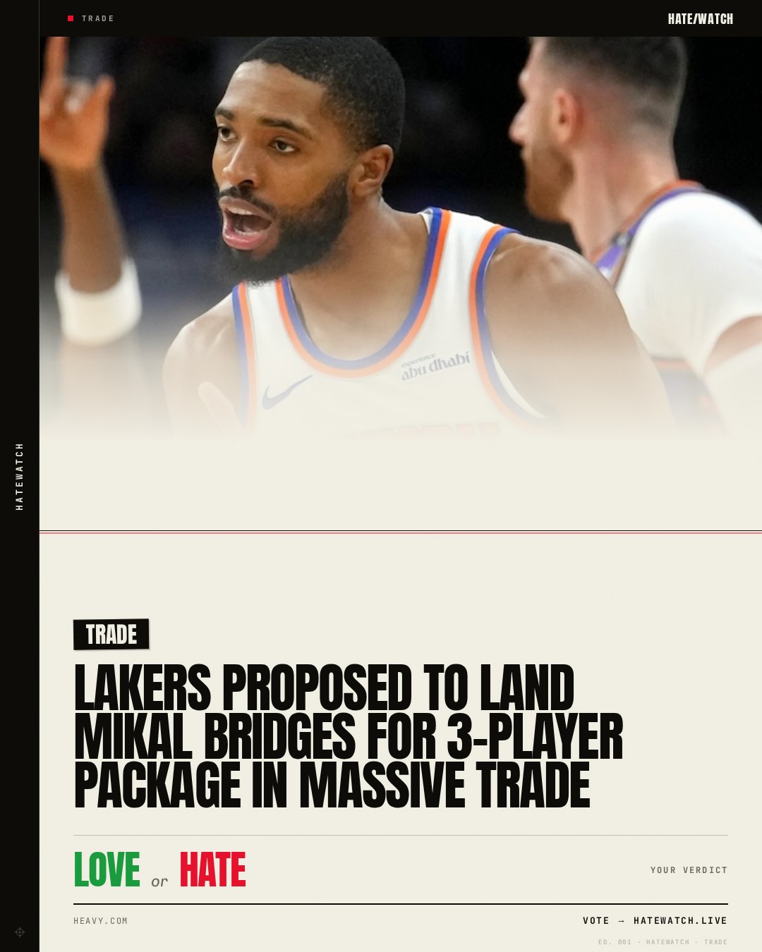 Lakers Proposed to Land Mikal Bridges for 3-Player Package in Massive Trade