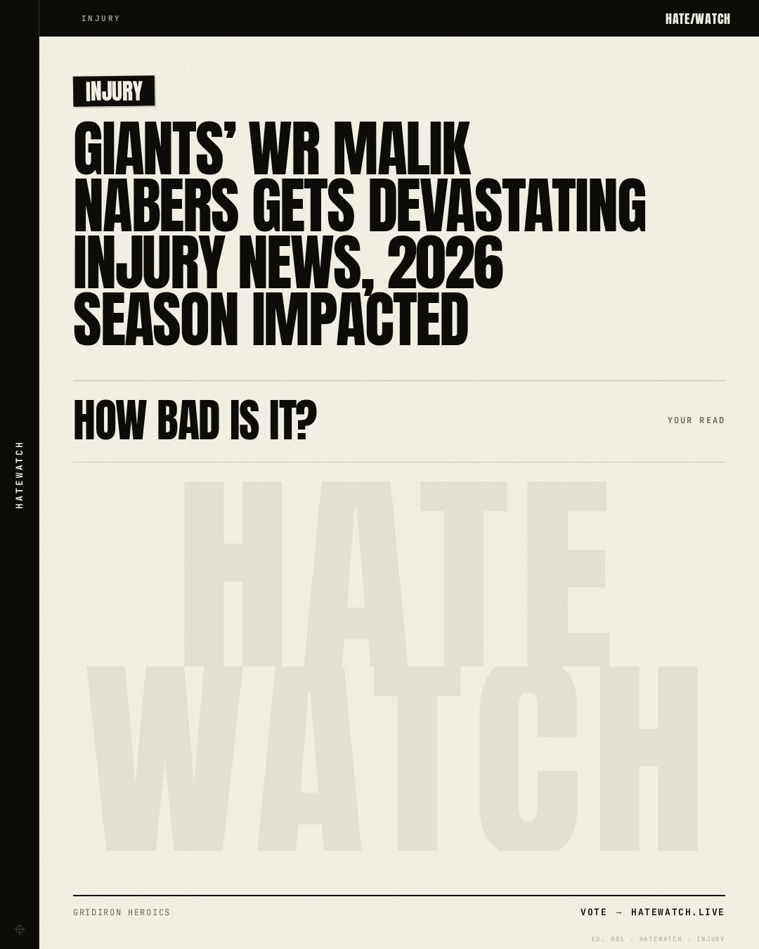 Giants’ WR Malik Nabers Gets Devastating Injury News, 2026 Season Impacted