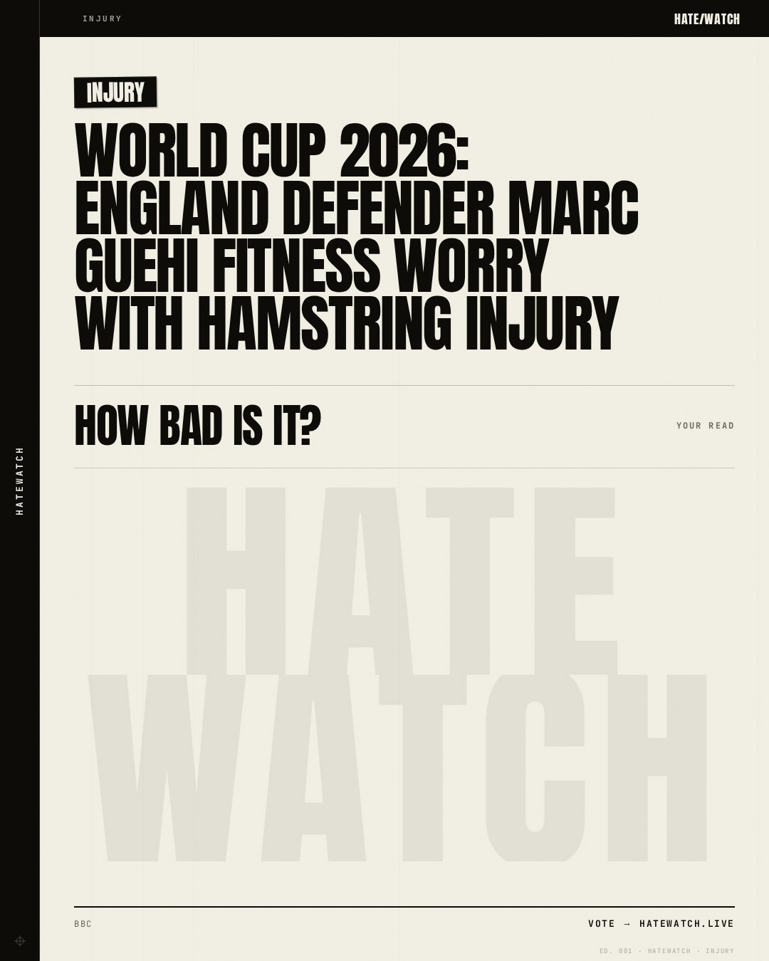 World Cup 2026: England defender Marc Guehi fitness worry with hamstring injury