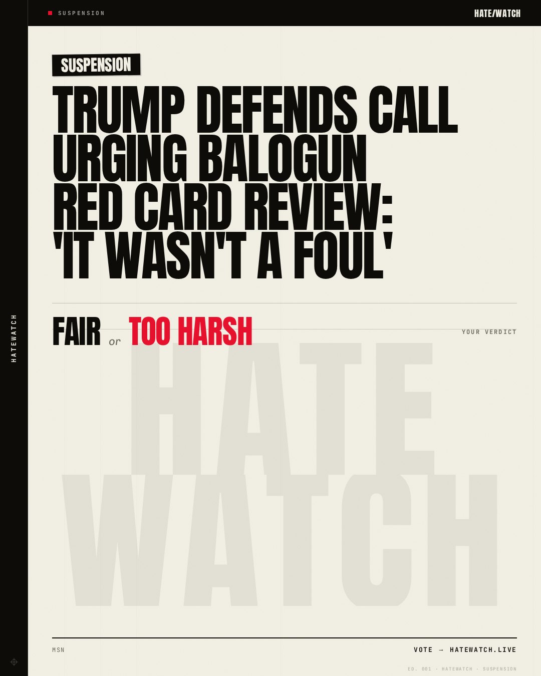Trump defends call urging Balogun red card review: 'It wasn't a foul'