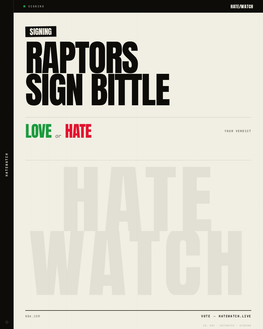 RAPTORS SIGN BITTLE