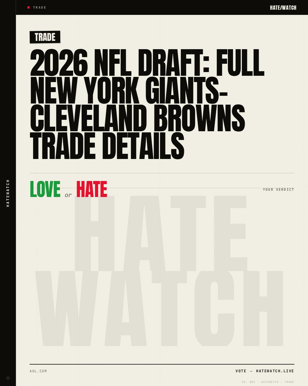 2026 NFL draft: Full New York Giants-Cleveland Browns trade details