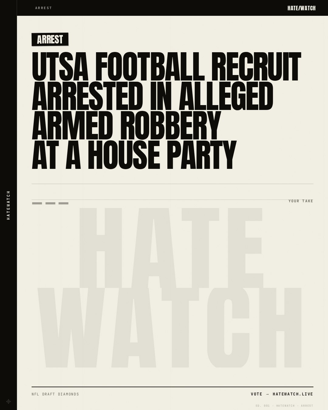 UTSA Football Recruit Arrested in Alleged Armed Robbery at a House Party