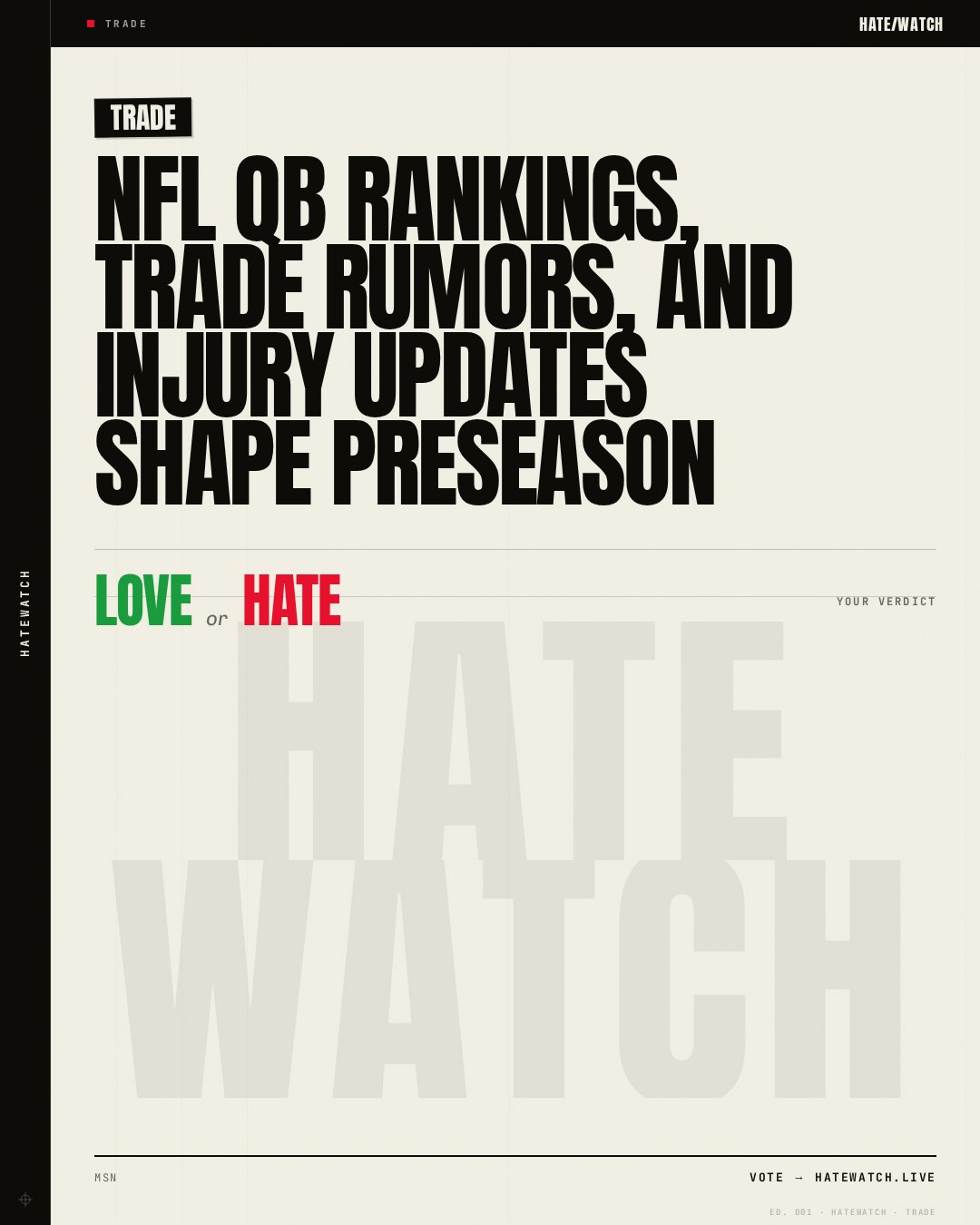 NFL QB rankings, trade rumors, and injury updates shape preseason
