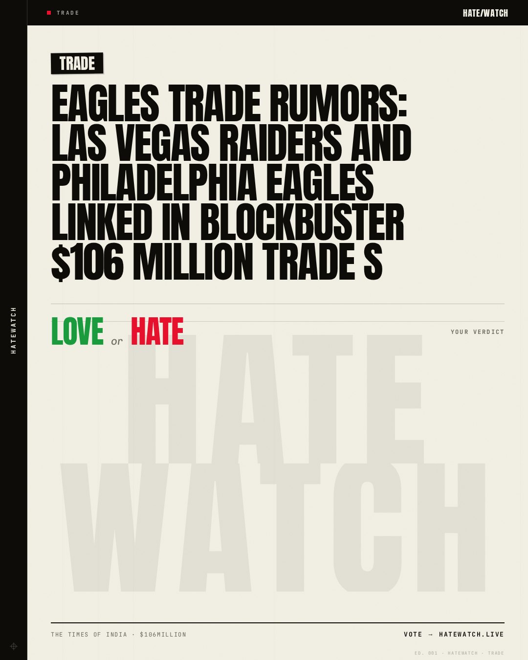 Eagles Trade Rumors: Las Vegas Raiders and Philadelphia Eagles linked in blockbuster $106 Million trade s