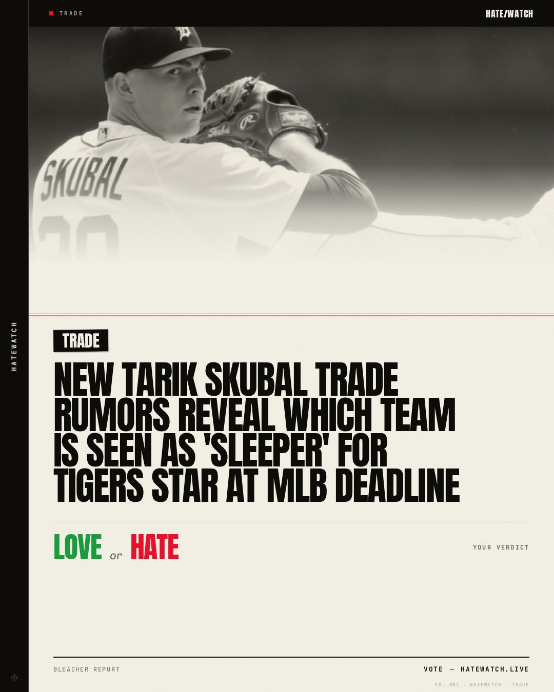 New Tarik Skubal Trade Rumors Reveal Which Team Is Seen as 'Sleeper' for Tigers Star at MLB Deadline