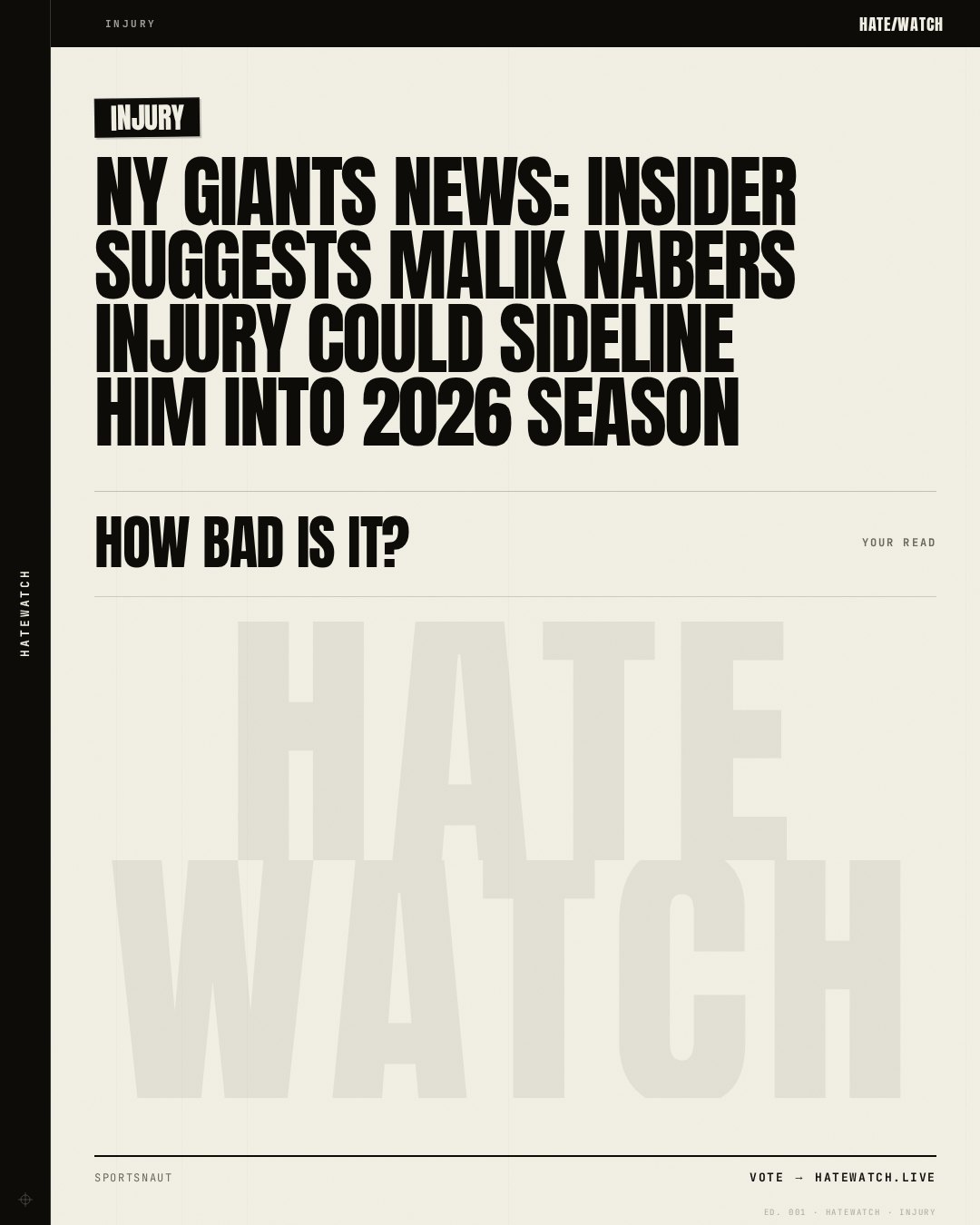 NY Giants News: Insider Suggests Malik Nabers Injury Could Sideline Him into 2026 Season
