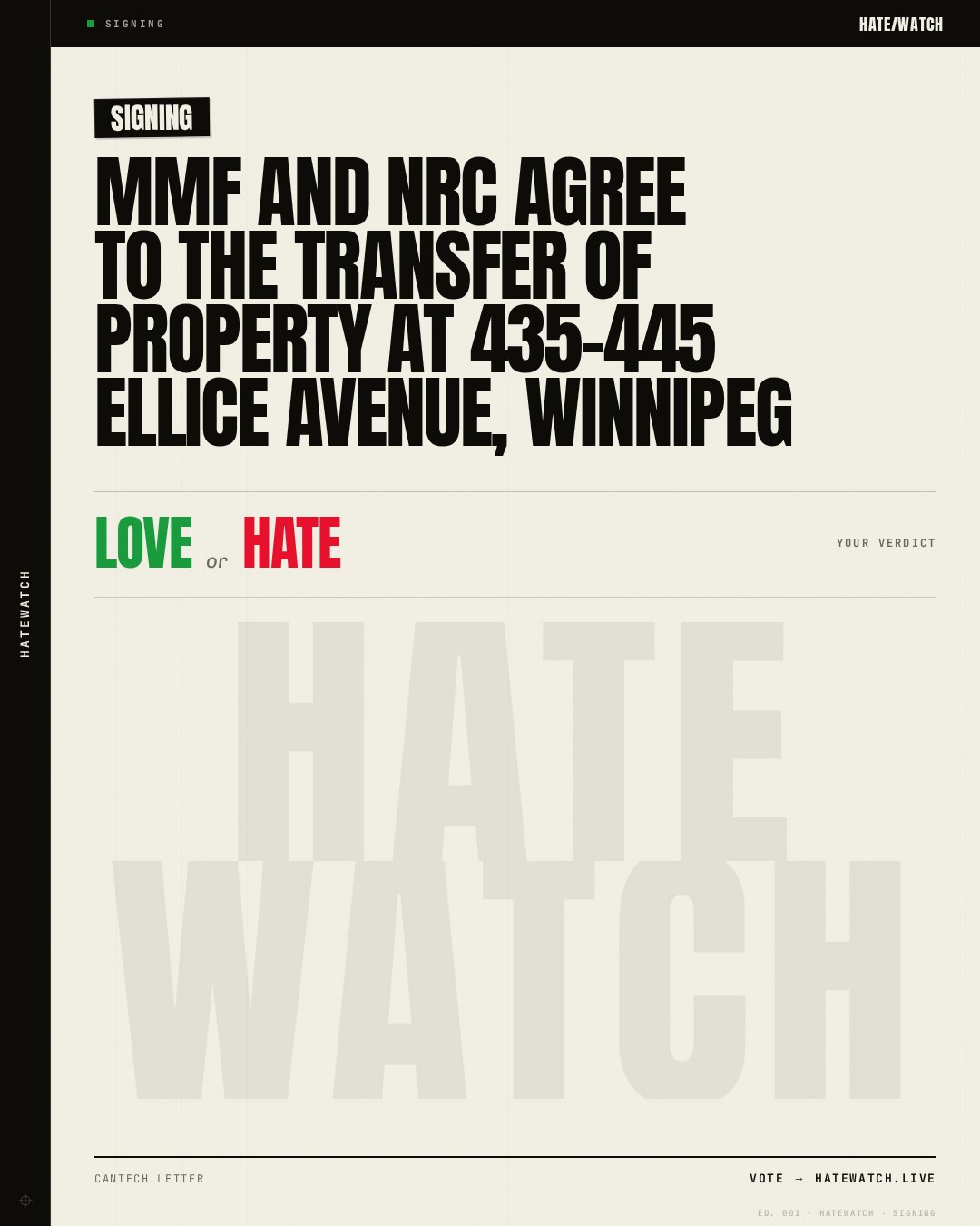 MMF and NRC Agree to the Transfer of Property at 435-445 Ellice Avenue, Winnipeg