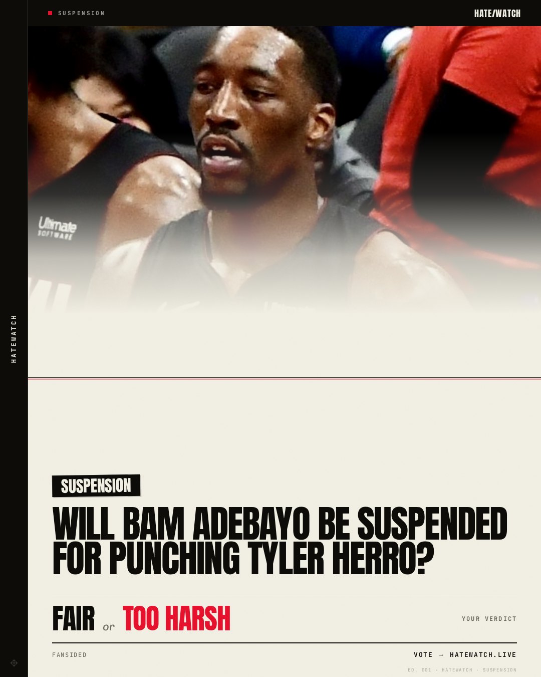 Will Bam Adebayo be suspended for punching Tyler Herro?