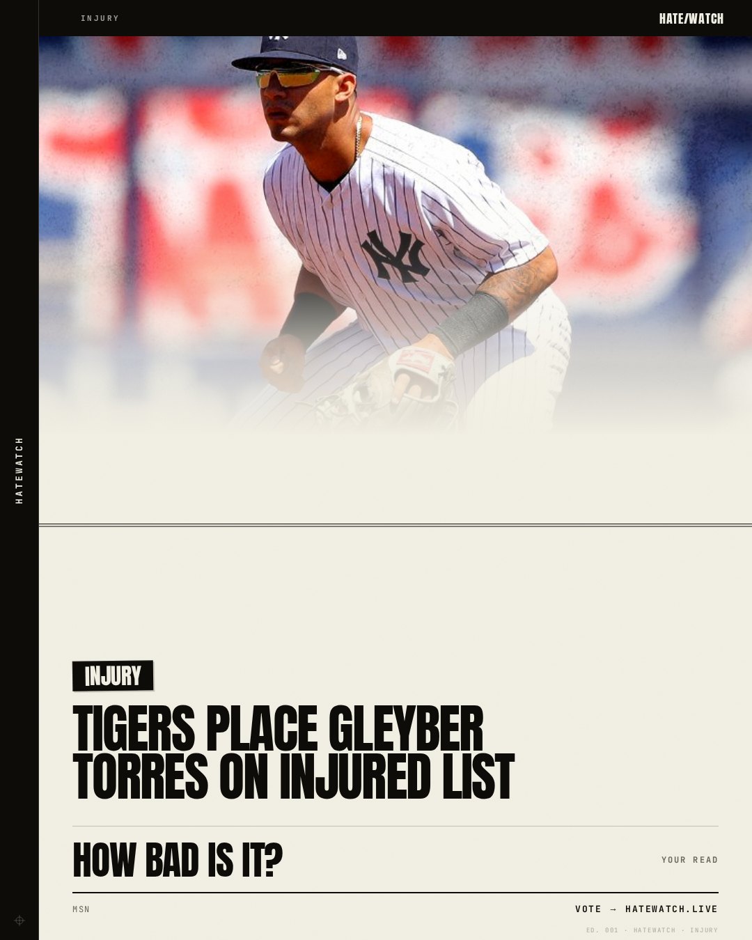 Tigers place Gleyber Torres on injured list