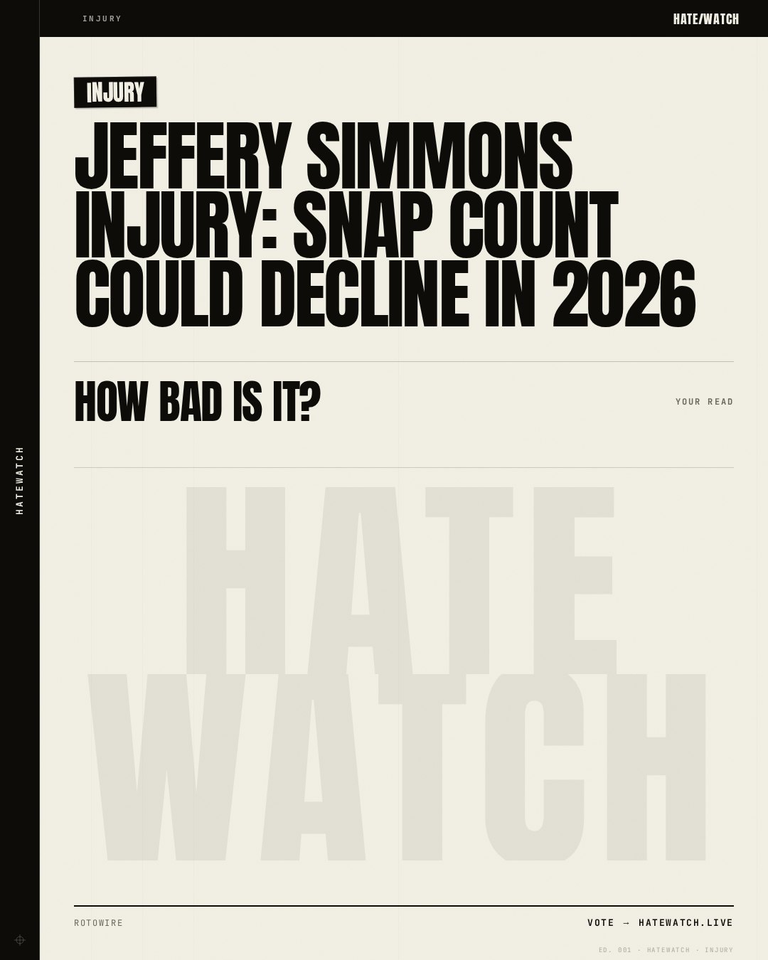 Jeffery Simmons Injury: Snap count could decline in 2026
