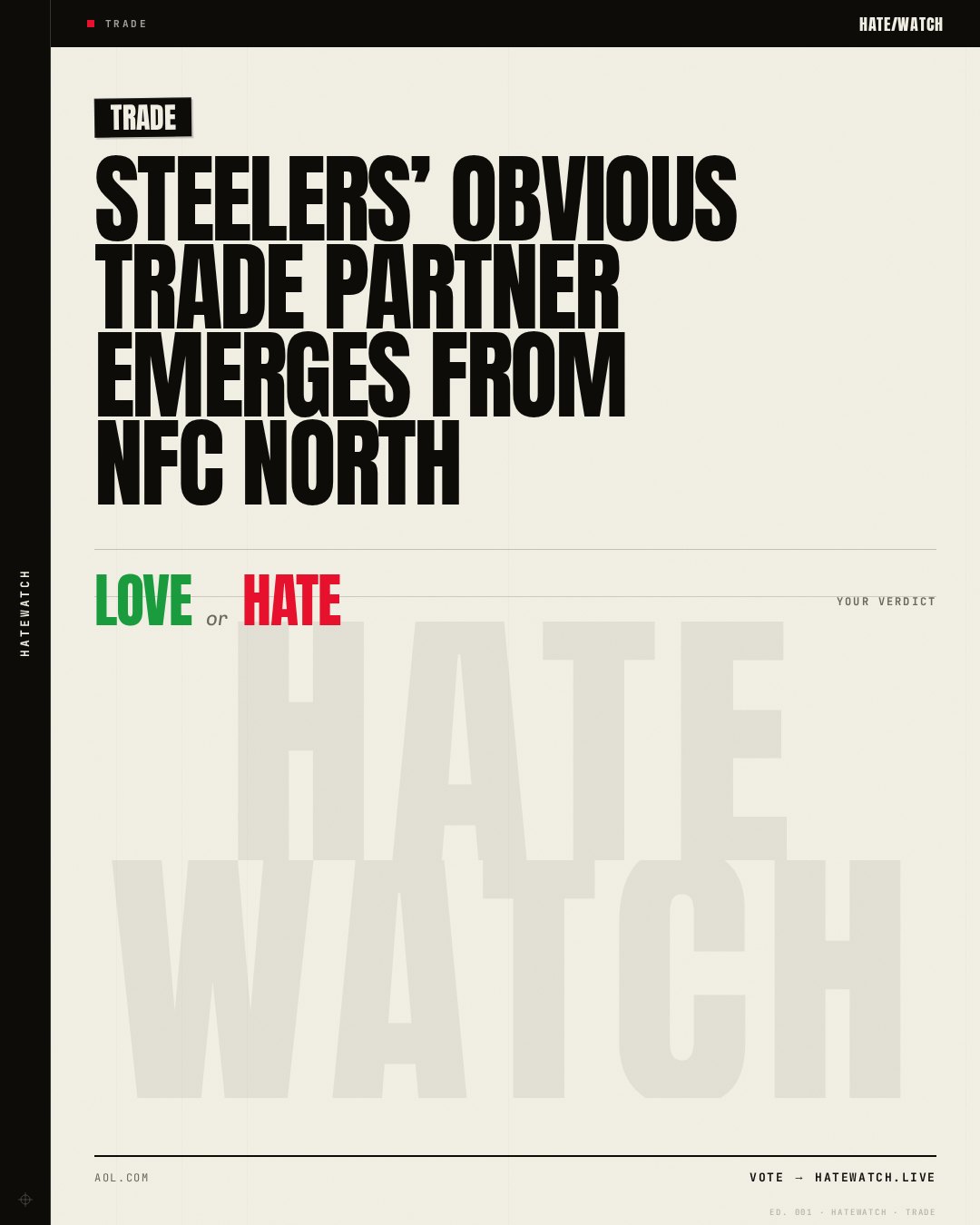 Steelers’ obvious trade partner emerges from NFC North