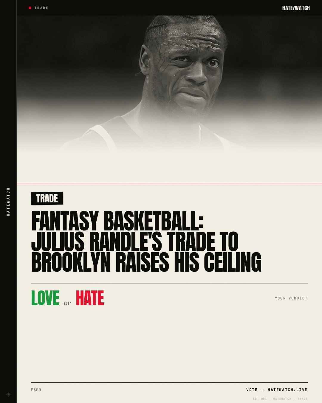 Fantasy basketball: Julius Randle's trade to Brooklyn raises his ceiling