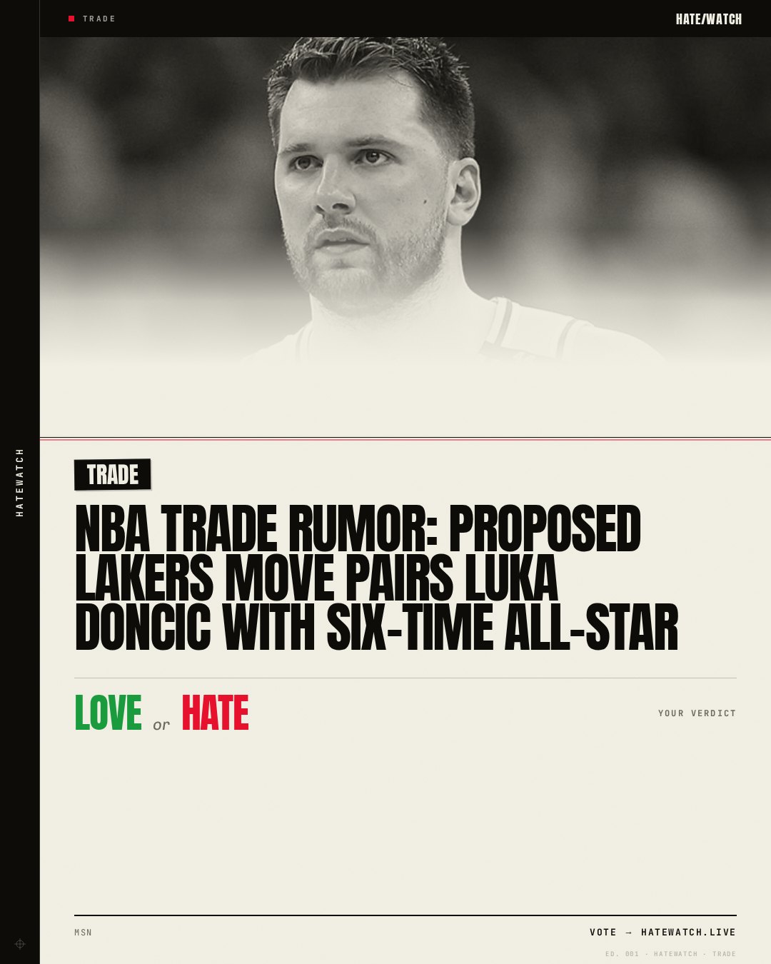 NBA trade rumor: Proposed Lakers move pairs Luka Doncic with six-time All-Star