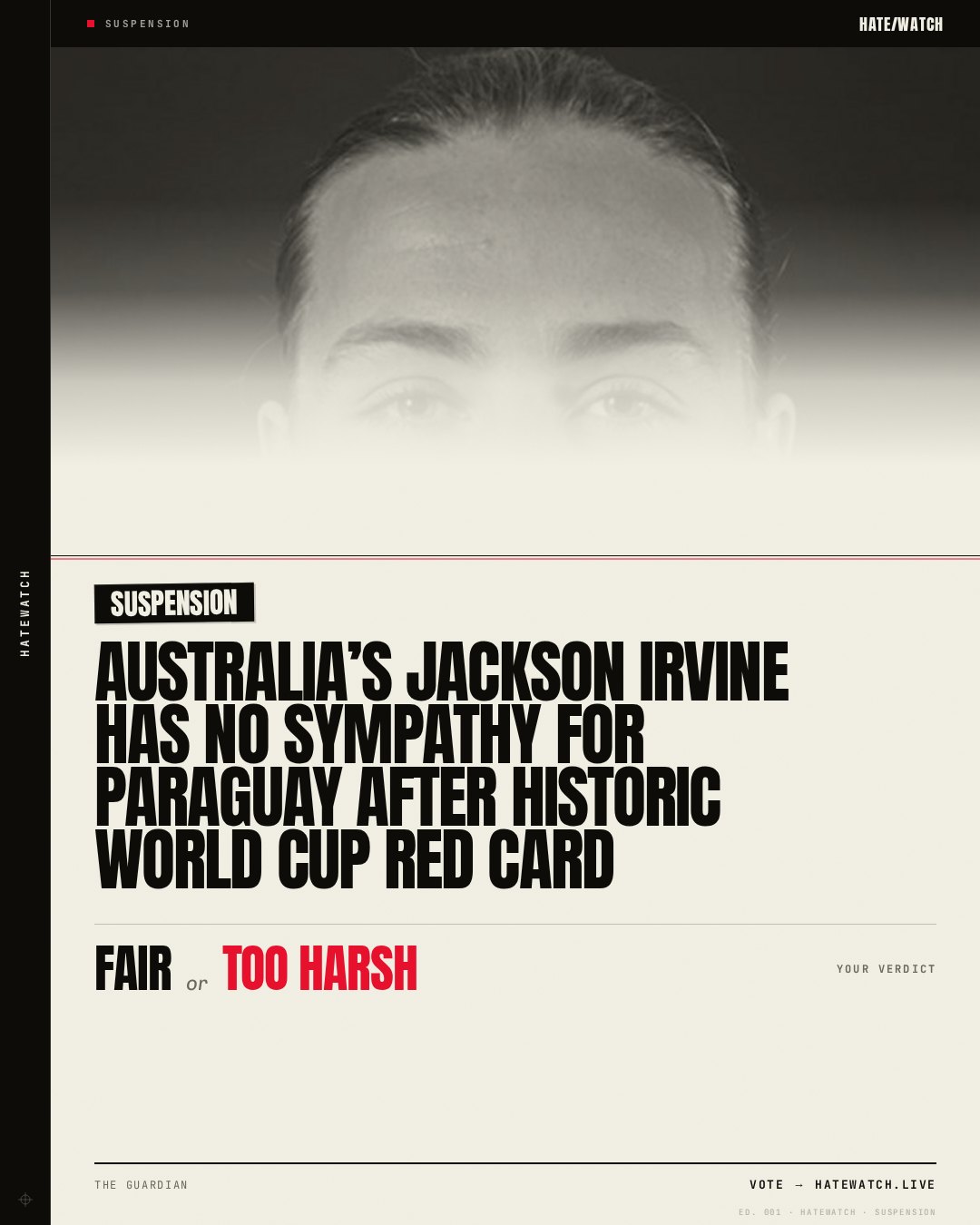 Australia’s Jackson Irvine has no sympathy for Paraguay after historic World Cup red card