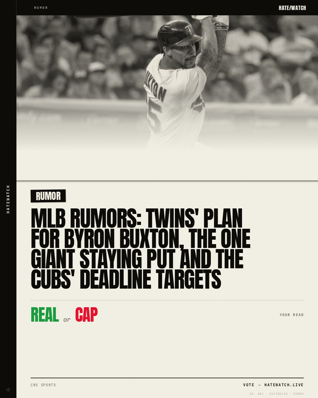 MLB rumors: Twins' plan for Byron Buxton, the one Giant staying put and the Cubs' deadline targets