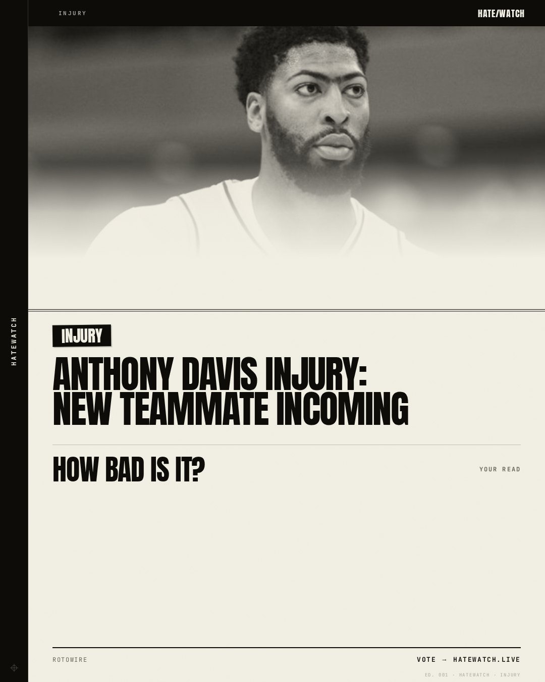 Anthony Davis Injury: New teammate incoming